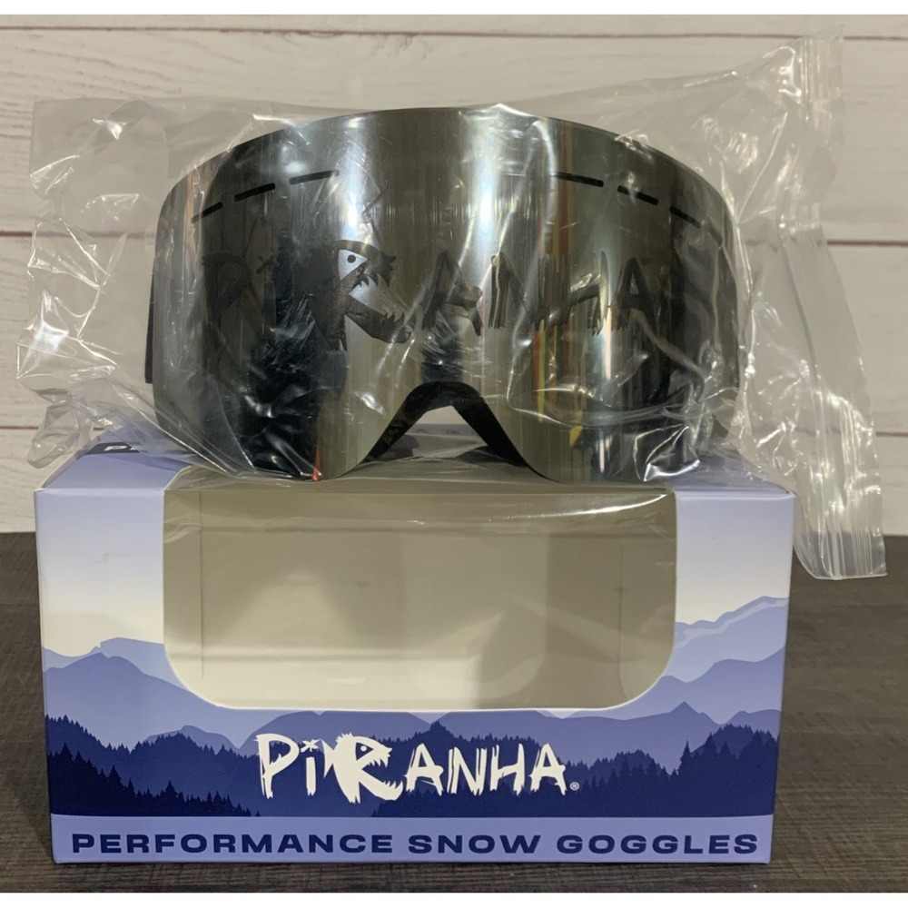 Piranha Performance Snow Goggles SNOWMASS Dual-layered Anti-Fog Lenses Silv Blac